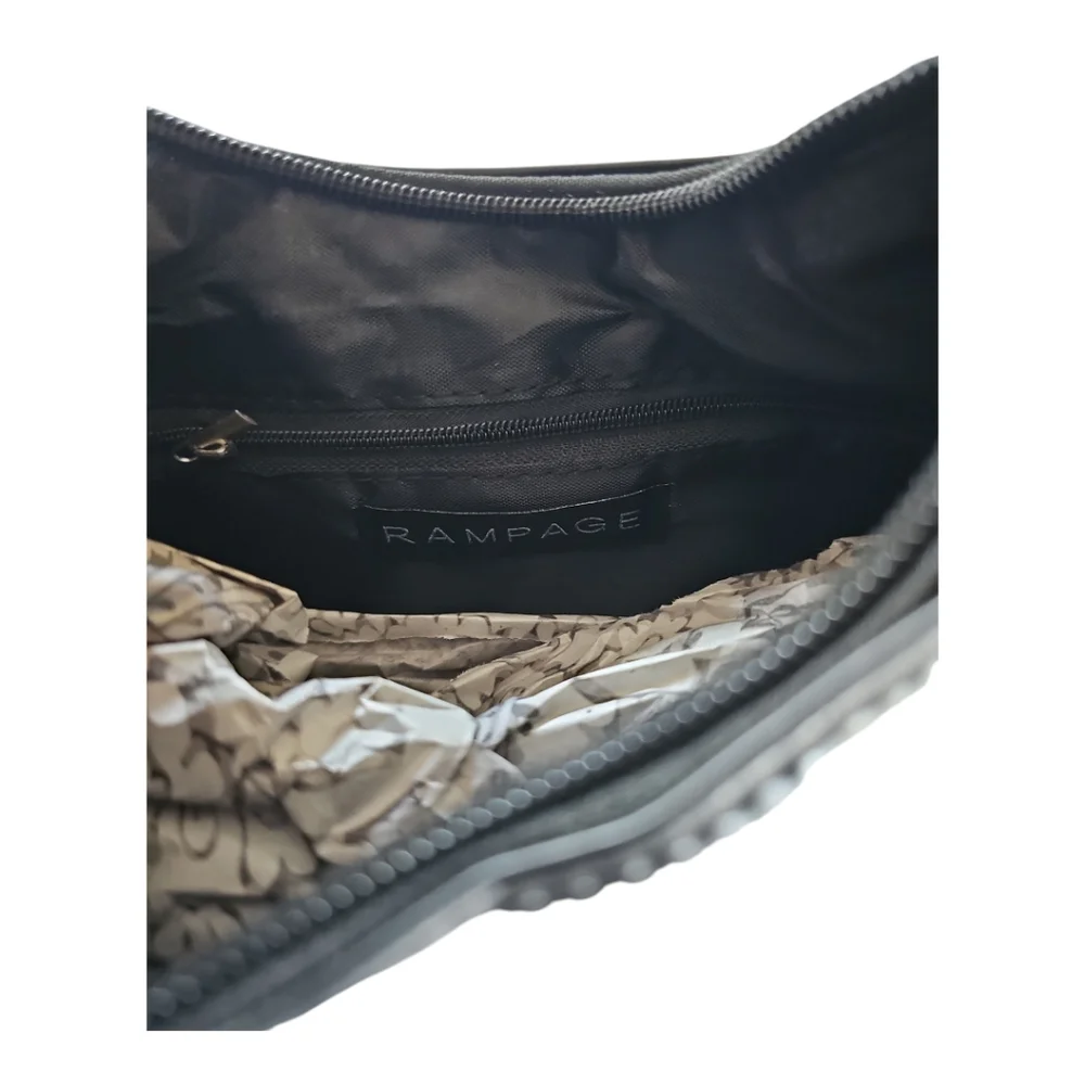 Rampage Black Structured Hobo Classic 90s Style Shoulder Bag NWT